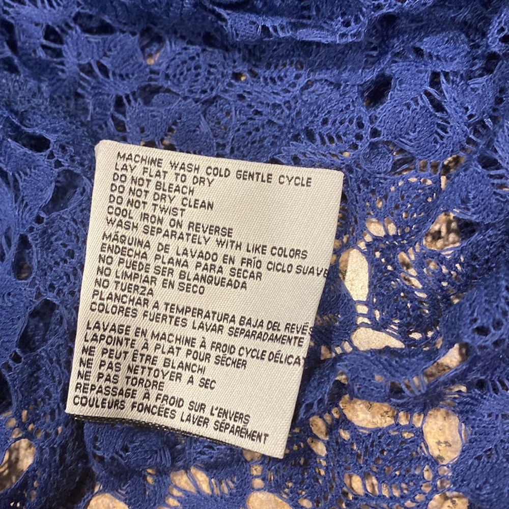 NWT Simply Noelle Open Weave Cross Back Top Blue S/M 8-10 - Picture 11 of 15
